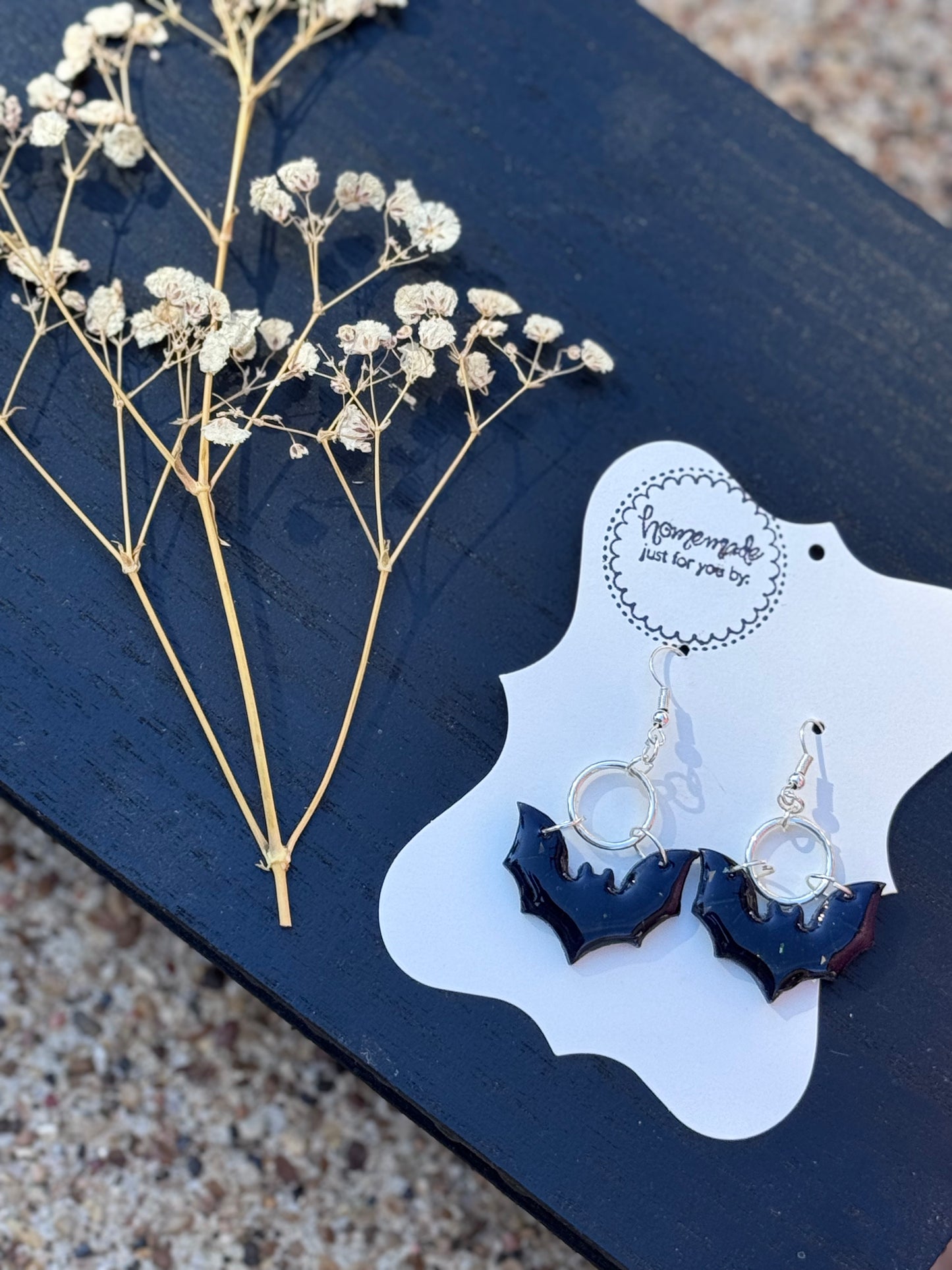 Polymer clay bat earring