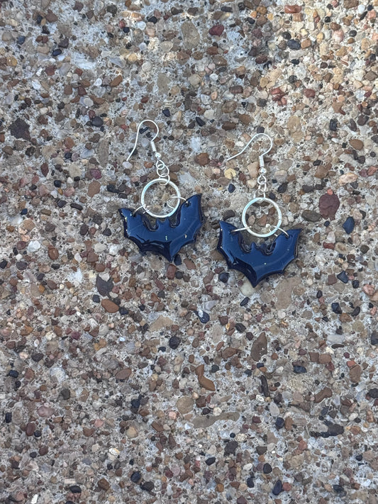 Polymer clay bat earring
