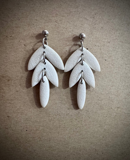 White tiered dangle earring